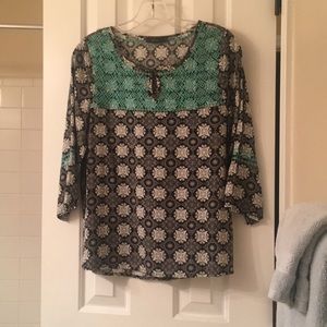 TML 3/4 length sleeve black, white & green.